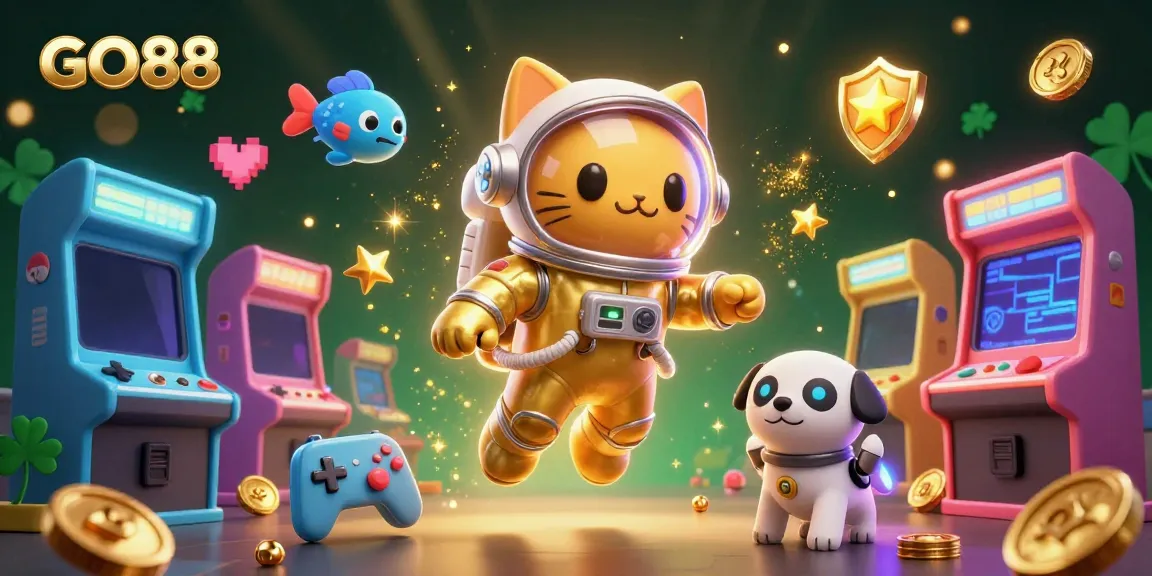 Experience thrilling gaming adventures with GO88, featuring vibrant alien characters in a dazzling casino scene.