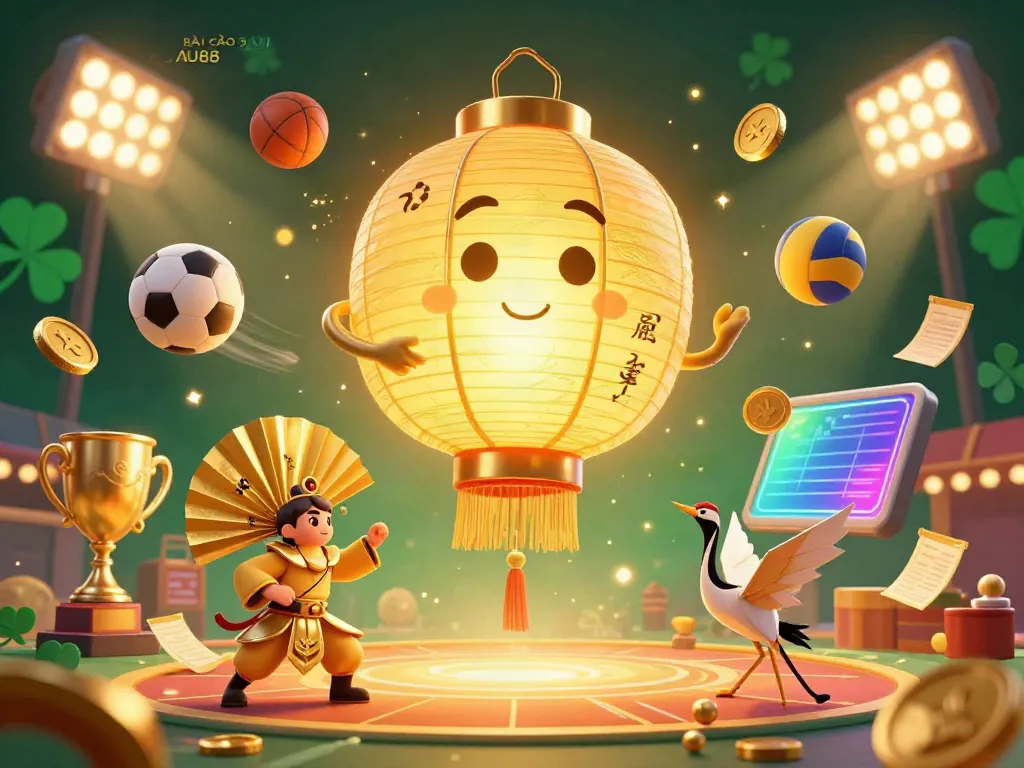 Engage with the vibrant BÀI CÀO 3 LÁ AU88 casino experience, featuring a golden spirit and lucky symbols.
