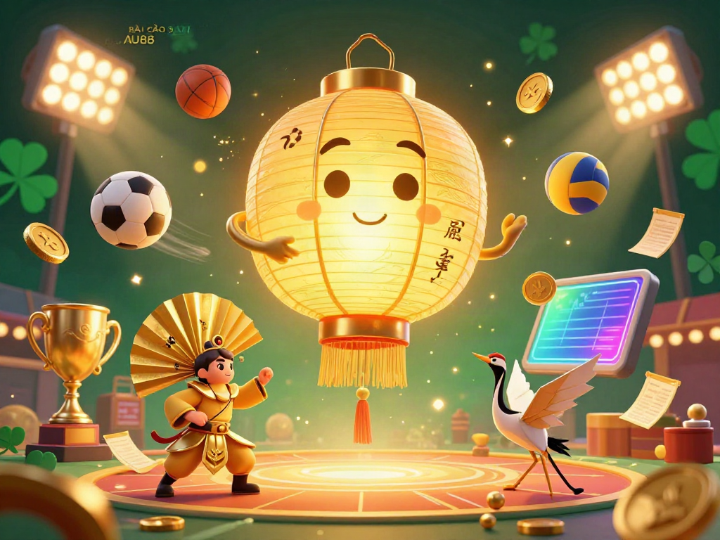 Engage with the vibrant BÀI CÀO 3 LÁ AU88 casino experience, featuring a golden spirit and lucky symbols.