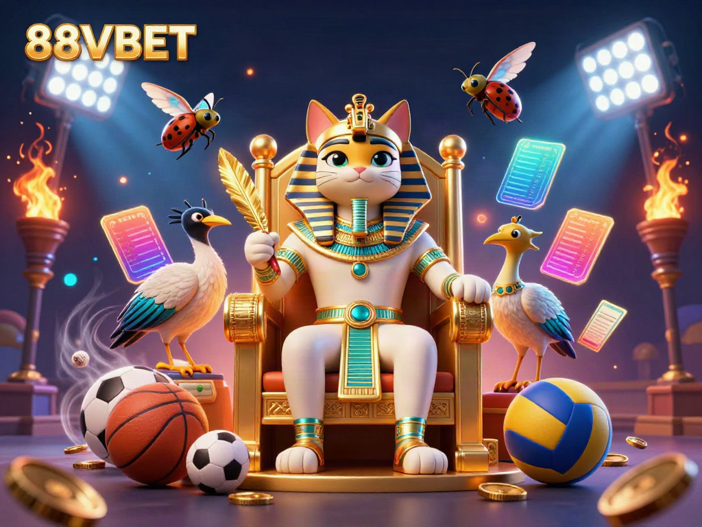 Experience thrilling sports betting with 88VBET, featuring immersive casino elements and vibrant artwork.