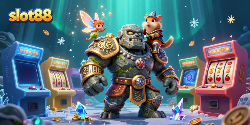 Experience the excitement of slot88 with dynamic 3D characters and vibrant gaming elements.