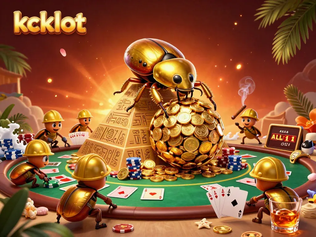 Menangkan permainan dengan kckslot, ilustrasi kasino 3D yang memikat dengan simbol dan nuansa megah.