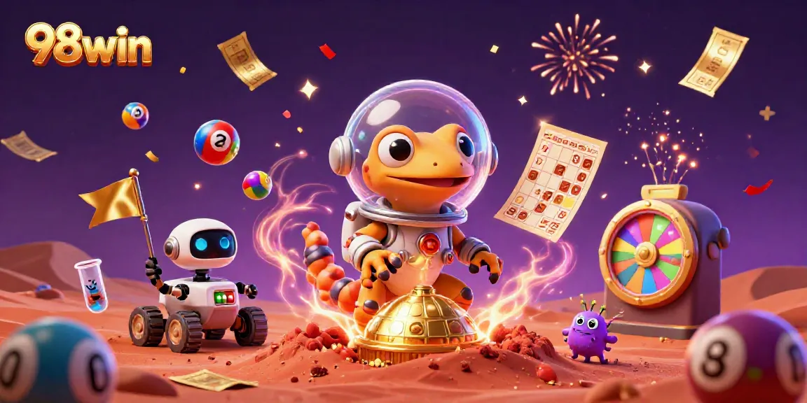 Engage in thrilling gameplay with 98win, a dynamic casino experience in a Martian theme.