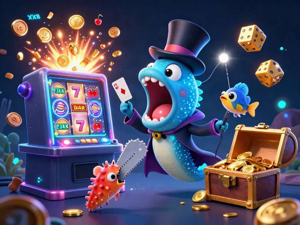 Engage with XX8's vibrant casino scene featuring magical sea creatures and thrilling slot game elements.