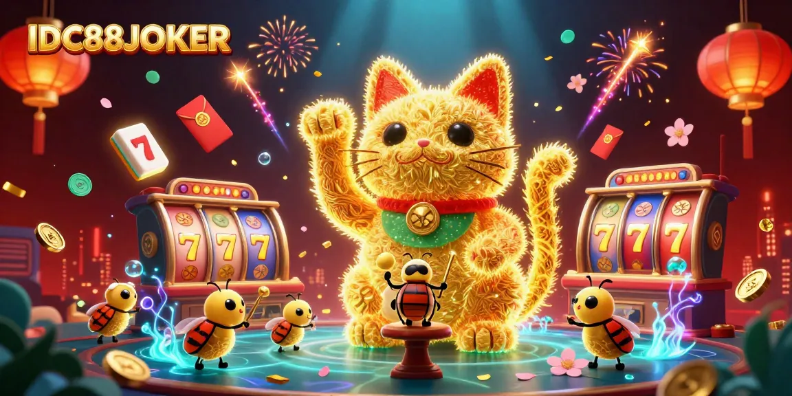 Experience fun and excitement at IDC88JOKER with this vibrant casino illustration showcasing interactive gaming elements.