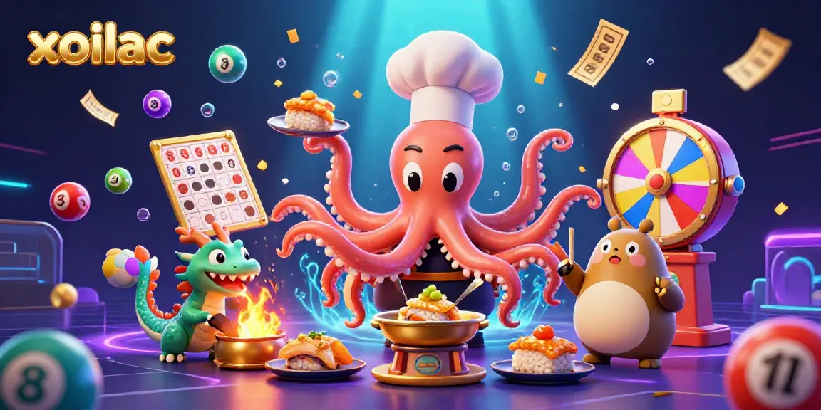 Xoilac offers an exciting 3D casino illustration featuring a vibrant scene of animated characters intertwined with dynamic gambling elements.